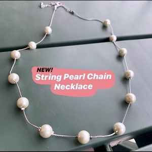 (NEW!) Delicate White Pearl String Necklace